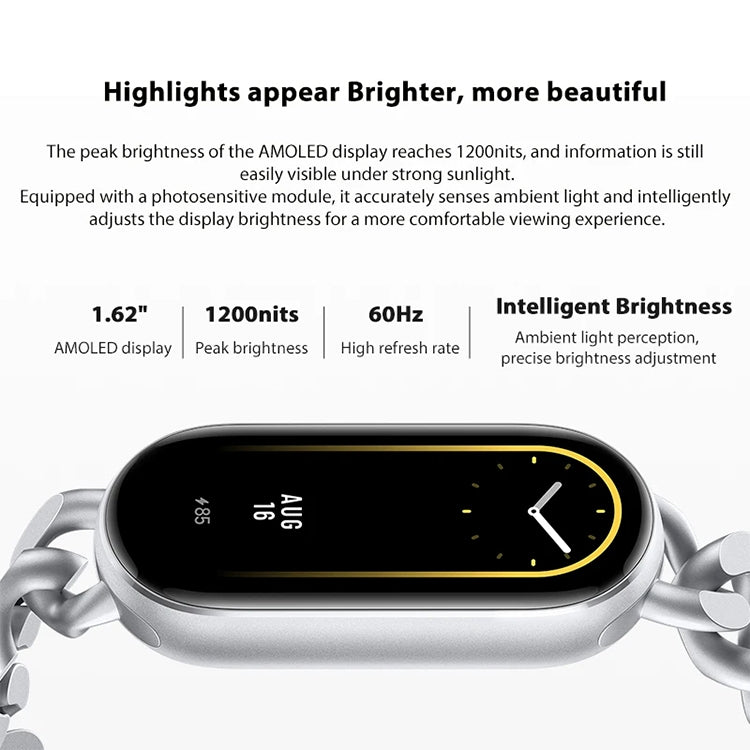 Original Xiaomi Mi Band 9 1.62 inch AMOLED Screen 5ATM Waterproof Smart Watch, Support Blood Oxygen / Heart Rate Monitor, Smart Band 9 Black
