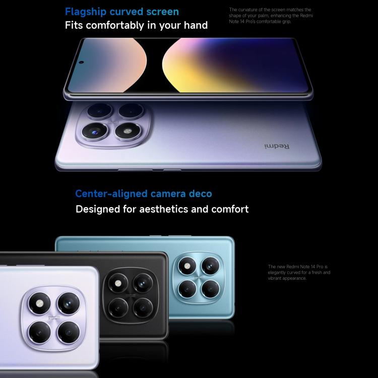 Xiaomi Redmi Note 14 Pro 4G Global, 8GB+256GB, In-screen Fingerprint, 6.67 inch Xiaomi HyperOS Helio G100-Ultra Octa Core, NFC, Network: 4G, Note 14 Pro 4G, 8GB+256GB(Black), Note 14 Pro 4G, 8GB+256GB(Blue)