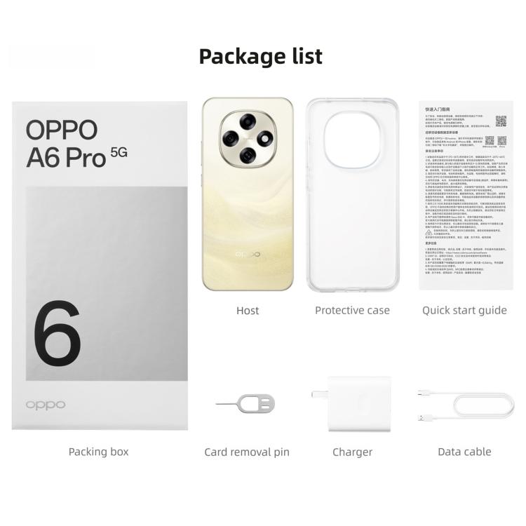 OPPO A6 Pro 5G, 8GB+256GB, Screen Fingerprint, 6.57 inch ColorOS 15 Android 15 Dimensity 7300 Octa Core, NFC, OTG, Network: 5G, 8GB+256GB