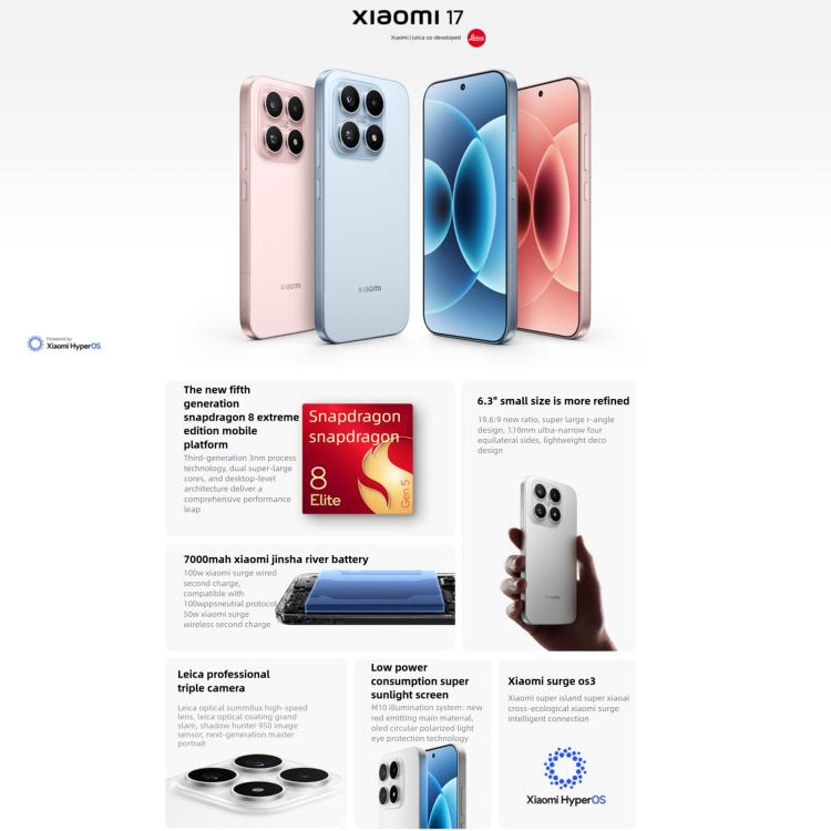 Xiaomi 17, 16GB+512GB