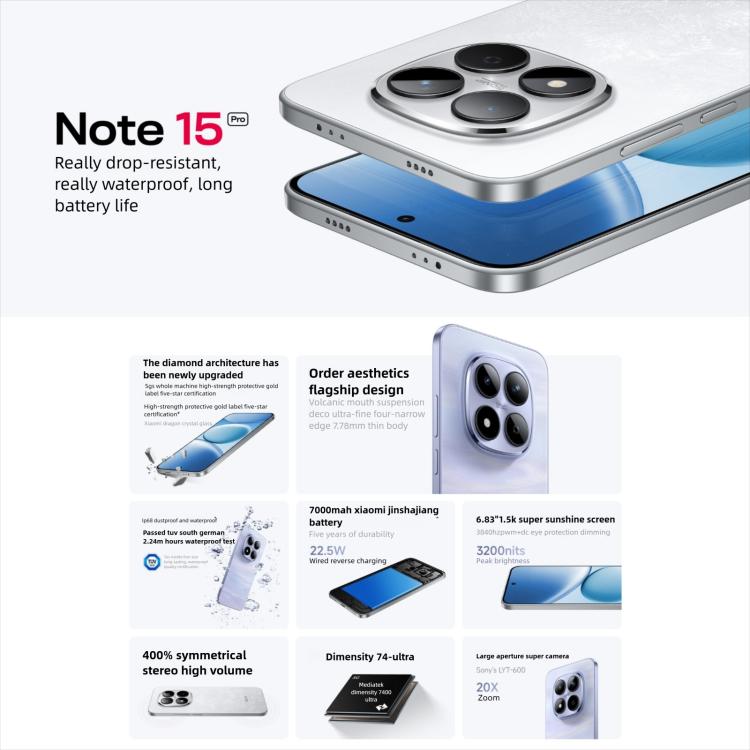 Xiaomi Redmi Note 15 Pro 5G, 12GB+256GB