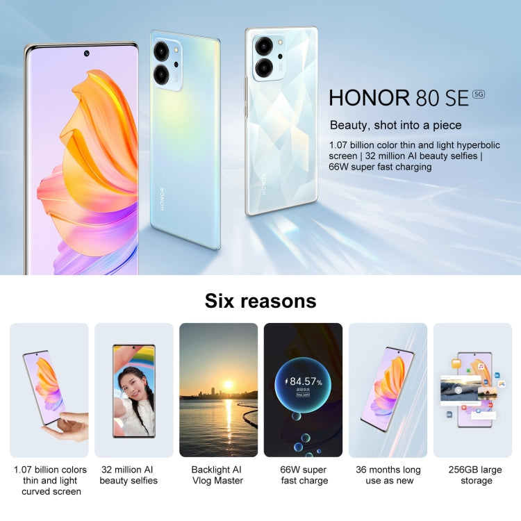 Honor 80 SE 5G GIA-AN80, 64MP Cameras, 12GB+256GB, China Version