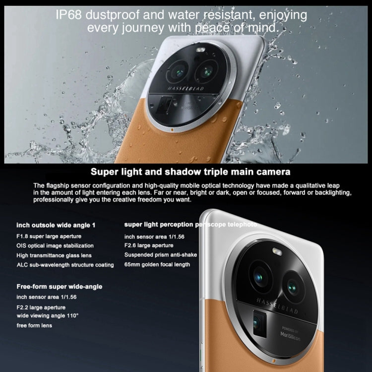 Triple Rear Cameras, 6.82 inch ColorOS 13.1 Qualcomm Snapdragon 8 Gen 2 Octa Core up to 3.187GHz, Network: 5G, Support Google Play, 16GB+256GB, Find X6 Pro 16GB+256GB