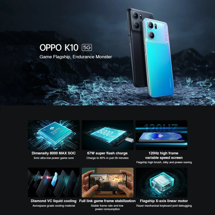 OPPO K10 5G, 8GB+256GB, 64MP Camera, Chinese Version